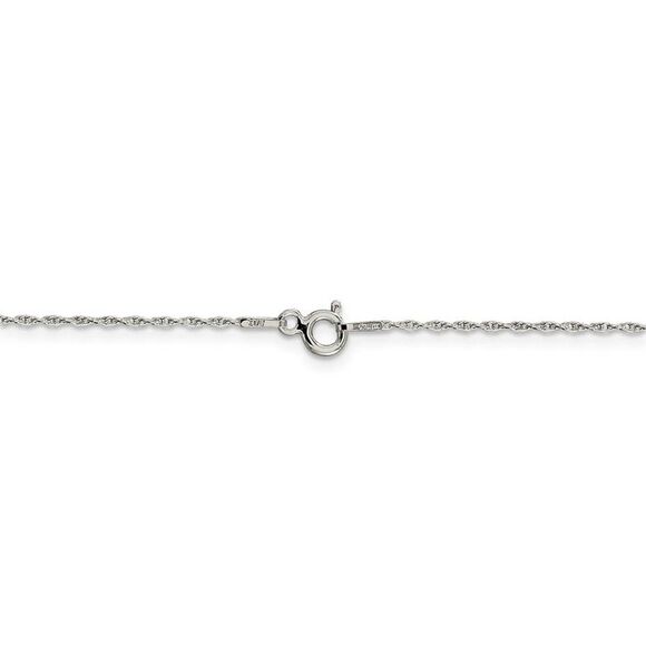 1.25mm Sterling Silver Solid Loose Rope Chain Necklace, 18 Inch - Picture 4 of 8